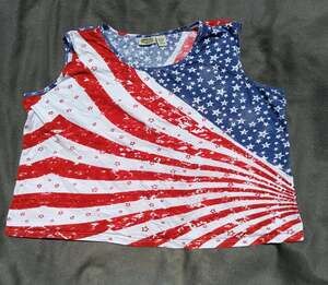 Collectors ETC Stars & Stripes Embellished Tank Top Women’s XXL Patriotic